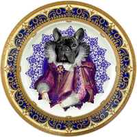 Image 1 of Lady Blondie pet portrait dog frenchie bulldog - Fine China Plate - #0786