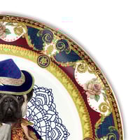 Image 3 of Lord Pug - Carlino - Large Fine China Plate - #0777