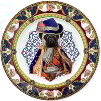 Image 1 of Lord Pug - Carlino - Large Fine China Plate - #0777