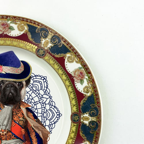 Image of Lord Pug - Carlino - Fine China Plate - #0787