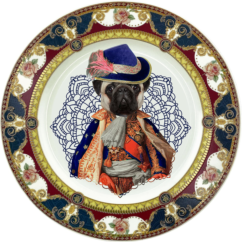 Image of Lord Pug - Carlino - Fine China Plate - #0787