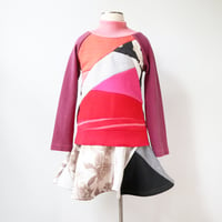 Image 4 of neutral neutrals patchwork sweatshirt 6 courtneycourtney comfy twirly twirl skirt winter warm