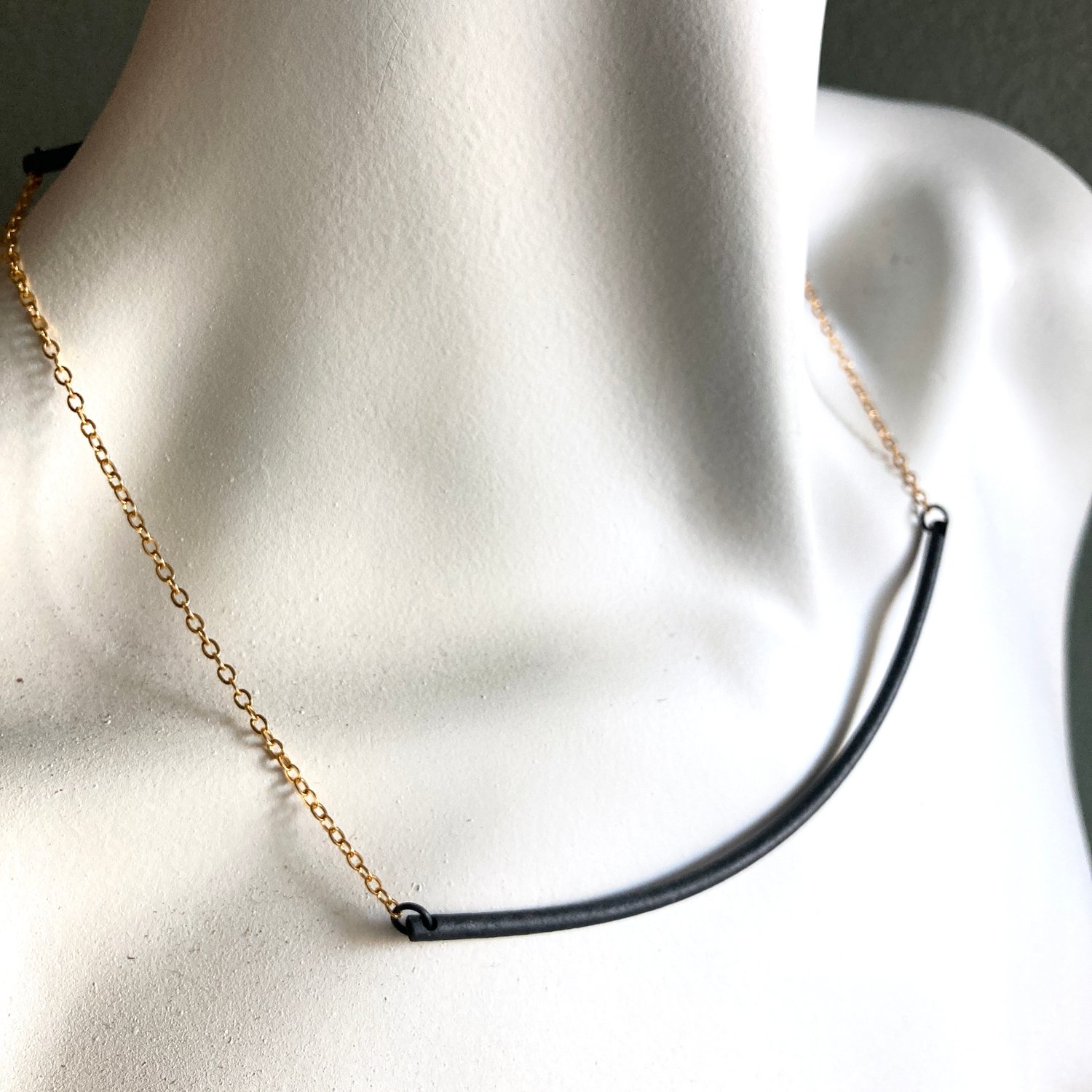 Image of 18.75" Gold Chain & Black Rubber Convertible Necklace/Mask Chain #5