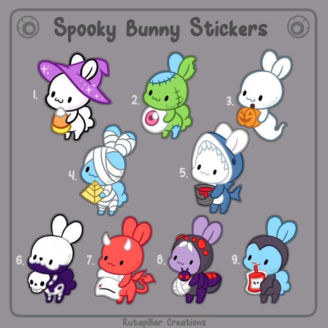 Spooky Bunny Stickers