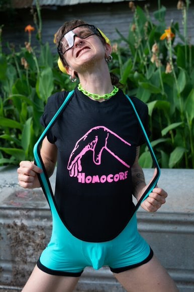 Image of Homocore (w/Intl. Sign for "Are You a Gay Too?) Shirts + Decals