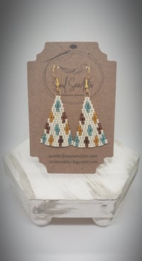 Image 1 of Teepee style seed bead earrings