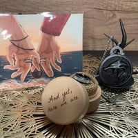 Image 2 of To the Coast: Geraskier Rings || The Witcher Inspired Black Tungsten Carbide White Seashell Inlay