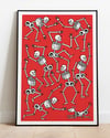 Dancing Skeletons - A2 Print