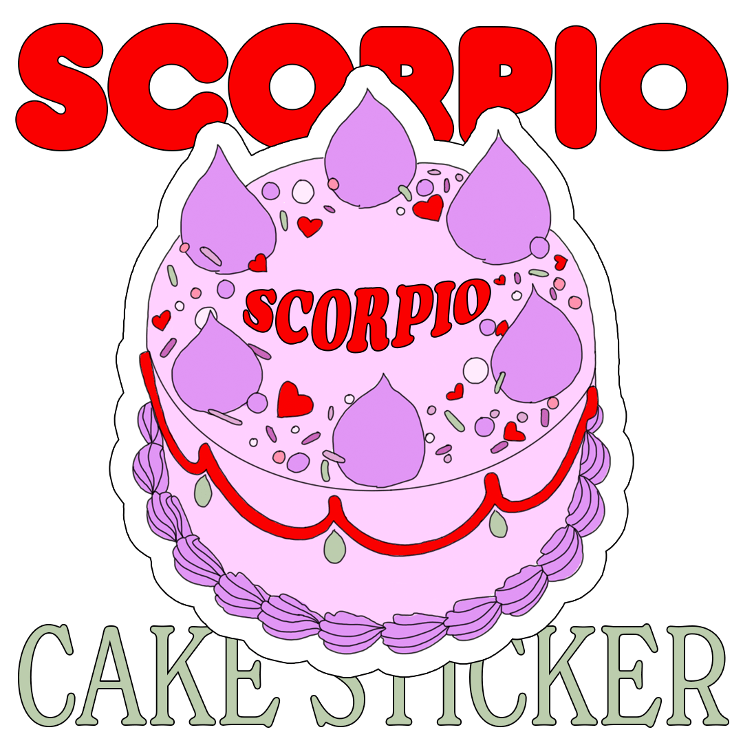 'Scorpio Cake' Sticker