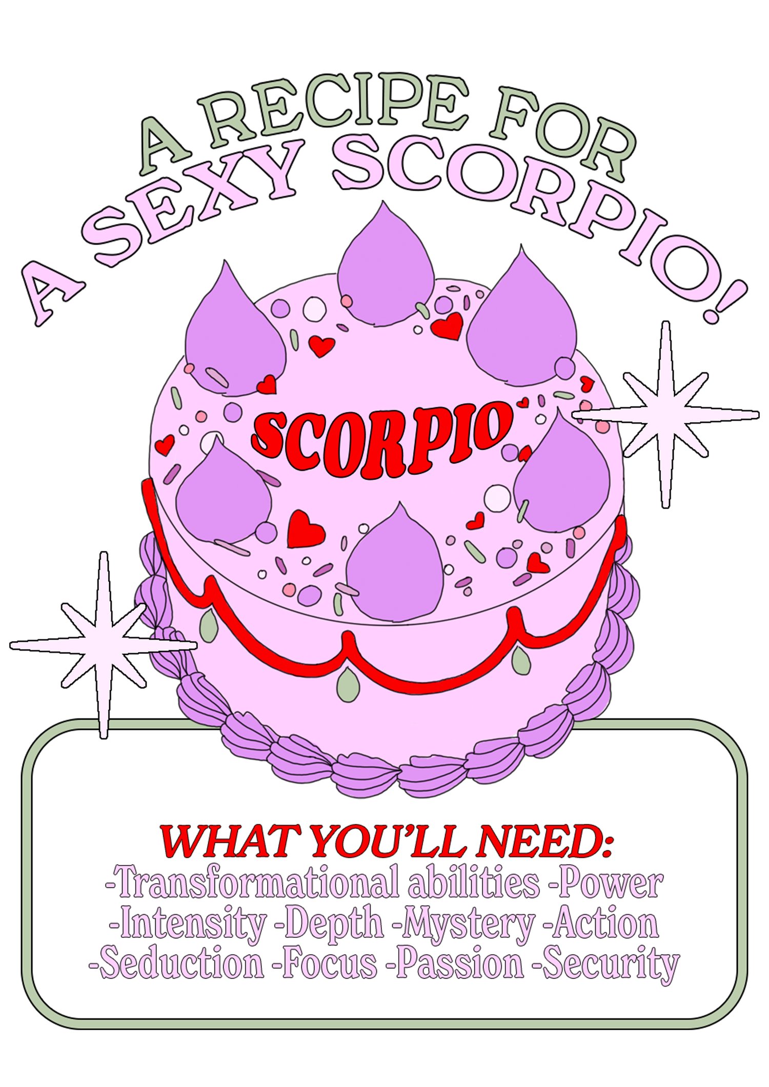 A4 'Scorpio Cake' Print