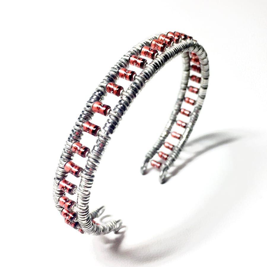 Image of Resist Cuff - Orange Glass Diodes