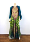 Vintage Adini Style Patchwork Silk Scarf Bias Caftan Dress