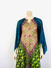 Vintage Adini Style Patchwork Silk Scarf Bias Caftan Dress