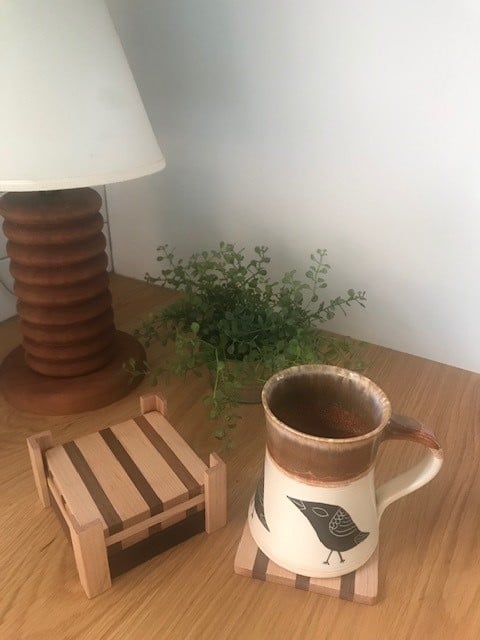 Image of Wooden coasters with holder