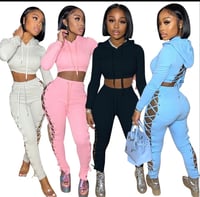 Image 1 of Strings attached 2 piece jogging suit 