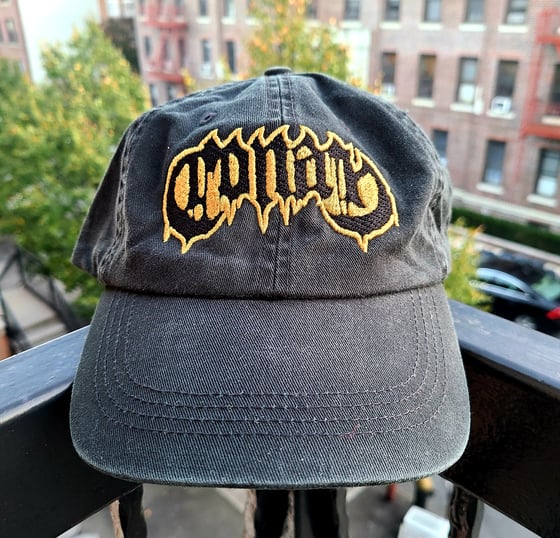Image of Black Dad Cap Snapback w/ Gold Embroidery 