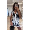 black and white striped set 