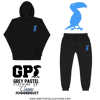 Grey Pastel "Classic" Embroidered Black Joggersuit 