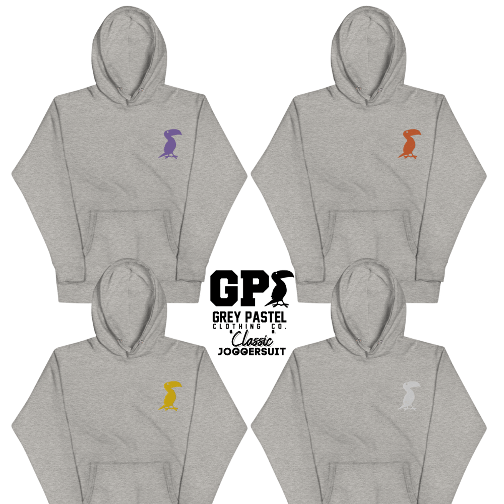 Grey Pastel "Classic" Embroidered Carbon Grey Joggersuit 