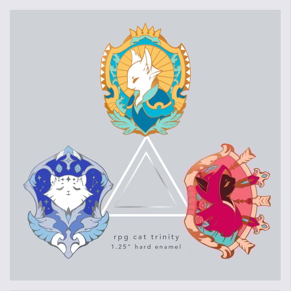 Cat RPG Trinity Enamel Pins