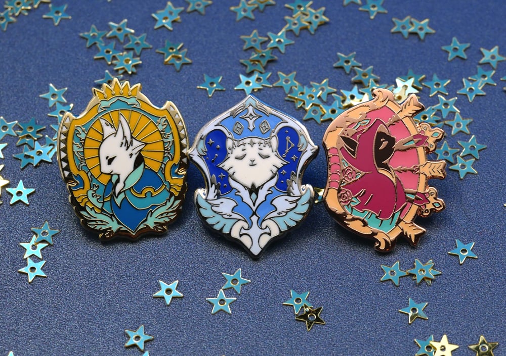 Cat RPG Trinity Enamel Pins