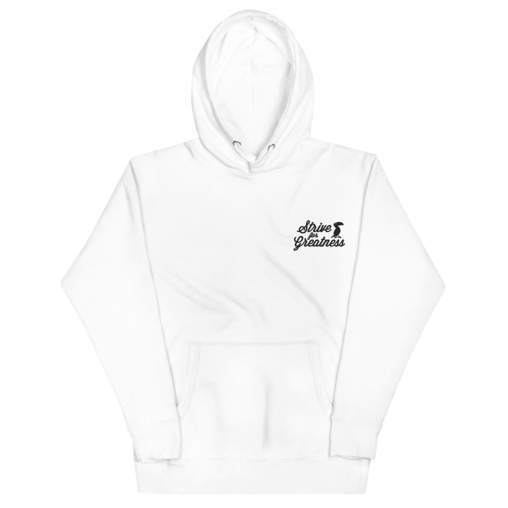 Grey Pastel "Strive For Greatness" Embroidered Hoodie