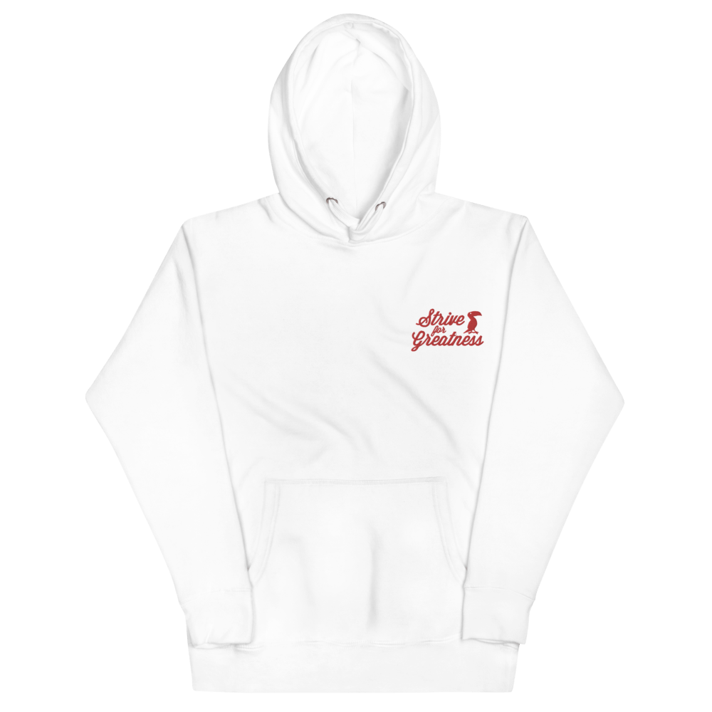 Grey Pastel "Strive For Greatness" Embroidered Hoodie