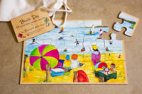 Image 1 of 15 Piece Wooden Jigsaw Puzzle -  Beach Day