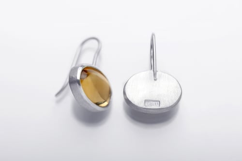 Image of "Light of the Sun" silver earrings with citrines · LUX SOLIS ·