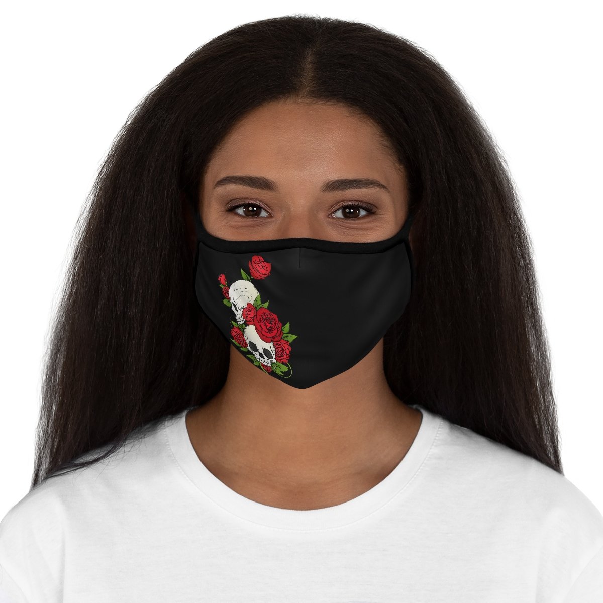 Image of Skulls & Roses Polyester Face Mask