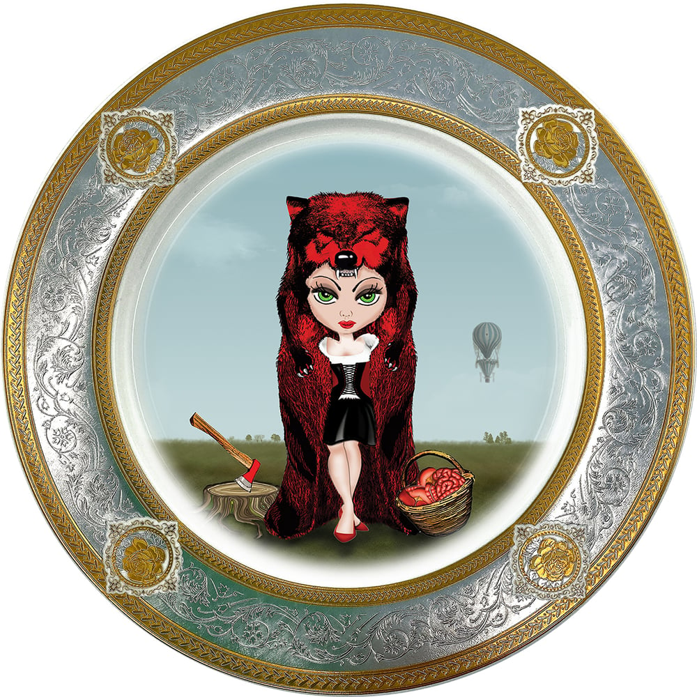 Image of Rubricapula - Large Fine China Plate - #0775