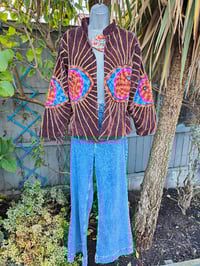 Image 2 of Wanderlust - Velvet evil eye protection jacket - Plum 6-12 uk