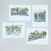 Postales "Apuntes de Bilbao" / "Bilbao sketches" postcards