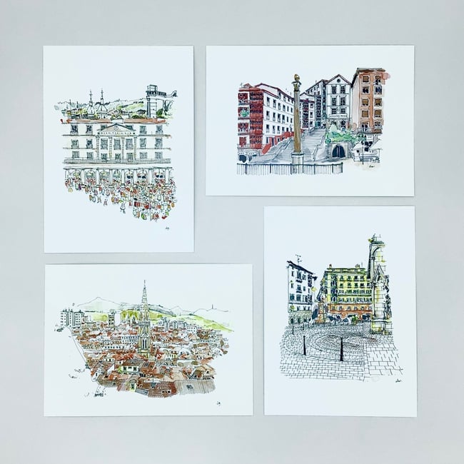 Pack postales "Apuntes de Bilbao" / "Bilbao sketches" postcards pack