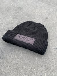 Image 4 of “artist” Black Beanie (heat reactive)