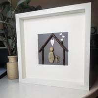 Image 2 of Figure and dog under a house artwork