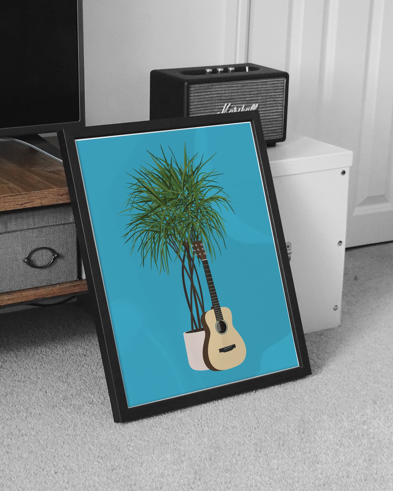 Image of Acoustic Guitar Houseplant Print