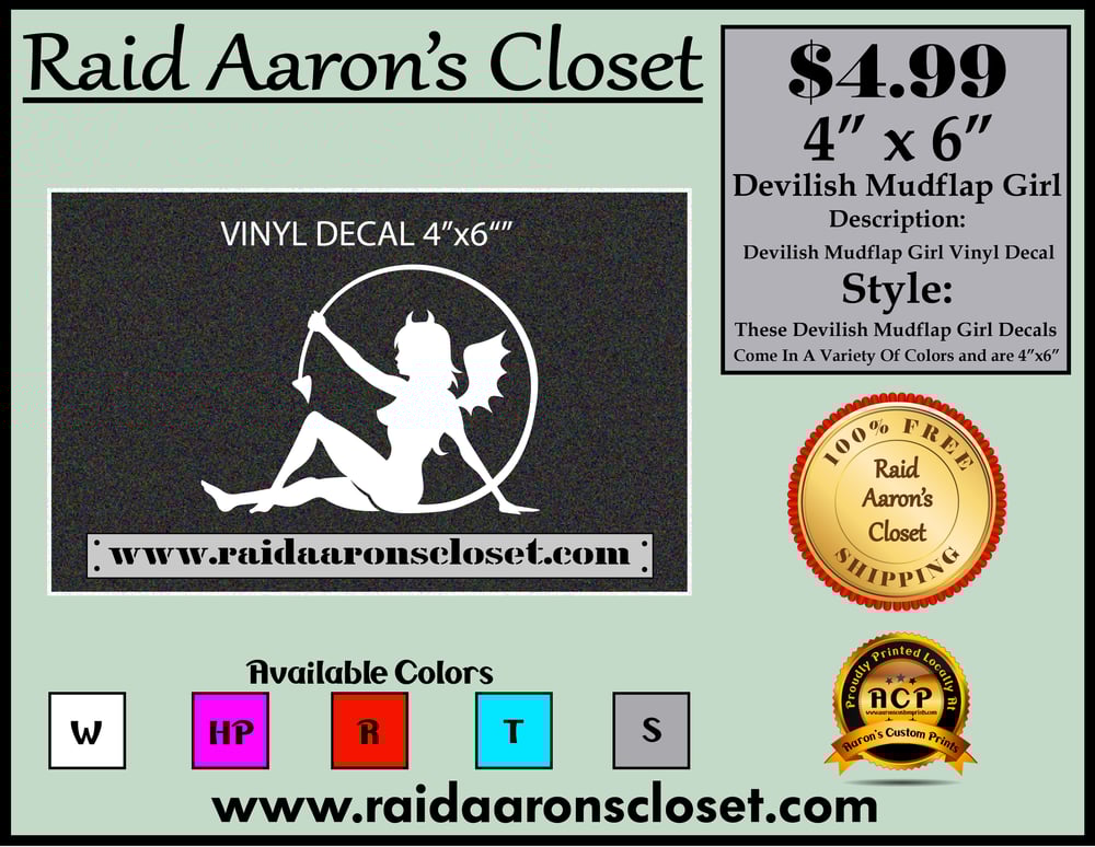 Image of Devilish Mudflap Girl Vinyl Decal