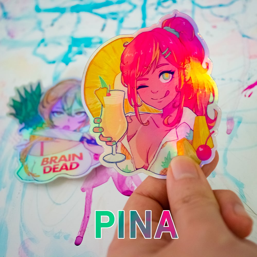 3" Holographic Stickers: Pineapple Girls