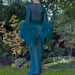 Image of Teal Sheer Selene Ostrich Dressing Gown 10% OFF DISCOUNT CODE: FEMMEFATALE