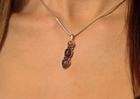 Image 1 of Tourmaline and Oregon Sunstone Sterling Silver Necklace
