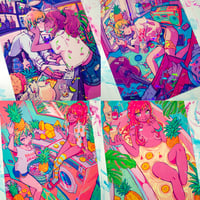 Image 1 of Holographic Pineapple Girls print set