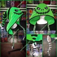 Blacklight Wool Neon Green Bone Daddy Character Hood