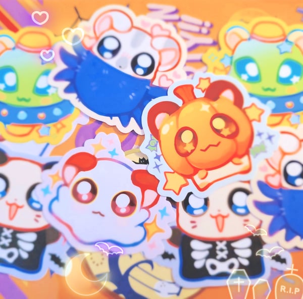 Image of halloween party ham stickers