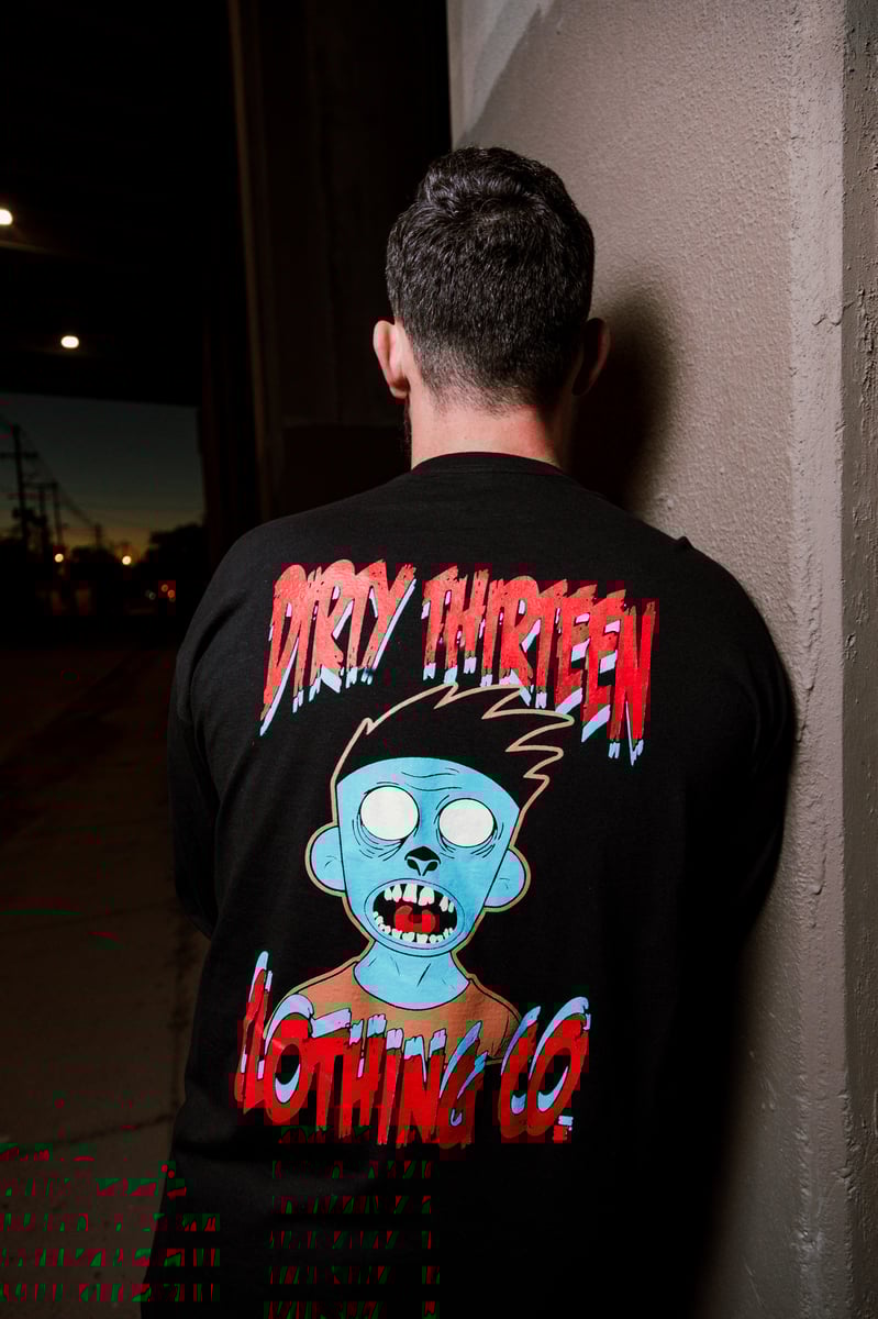 ZOMBIE SILHOUETTE LONG SLEEVE T-SHIRT -WHITE- (24AW37CS340