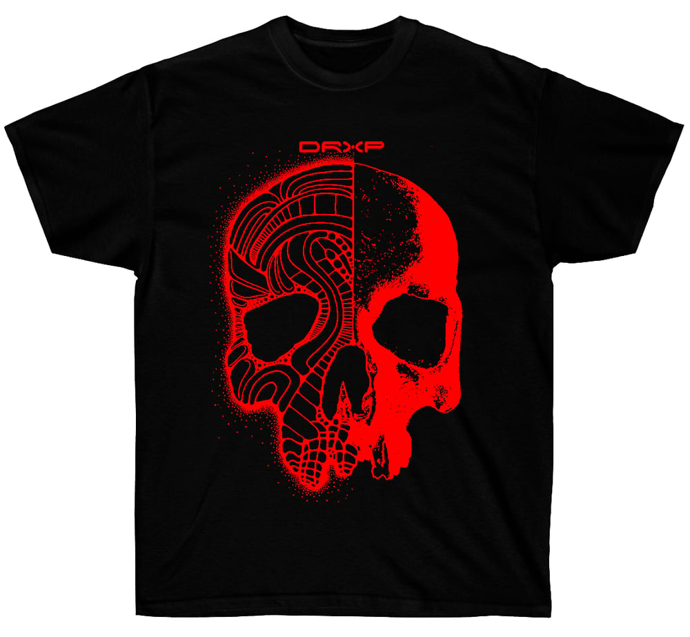 Image of SKULL TEE BLACK/RED