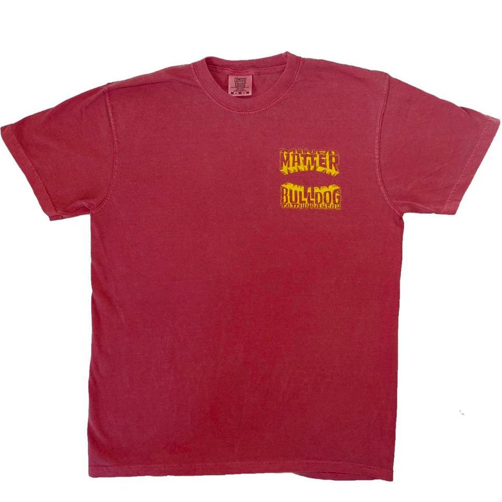 Mined Matter X Bulldog Tattoo Parlor Tee Merlot and Yellow