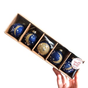 Image of Moon Phases Glass Bauble Set