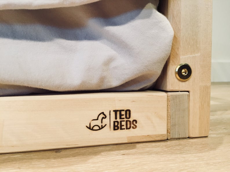 Montessori bed - NON PAINTED TWIN SIZE BED 39''x75'' with bed rails Teo Beds' free shipping on SALE