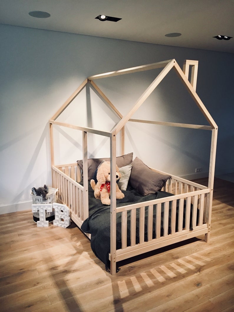 NON PAINTED WITH LEGS KING Size 76x80" kids' bed with bed rails Teo Beds' FREE SHIPPING